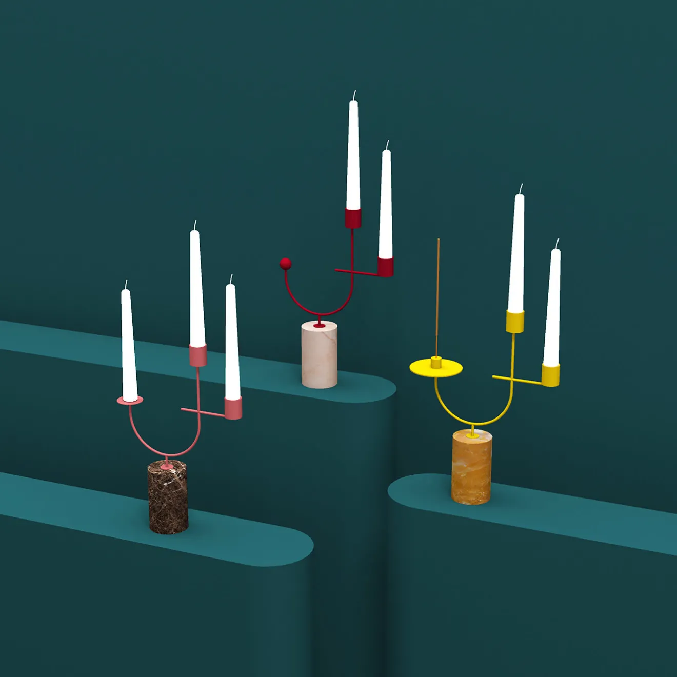 Nunzia Ponsillo Portacandele Equilibrista Pink Portogallo