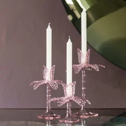 Grand Tour by Vito Nesta Portacandele grande in vetro soffiato rosa Las Palmas