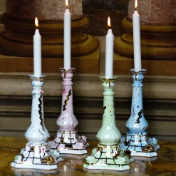 Coralla Maiuri Portacandele in porcellana verde