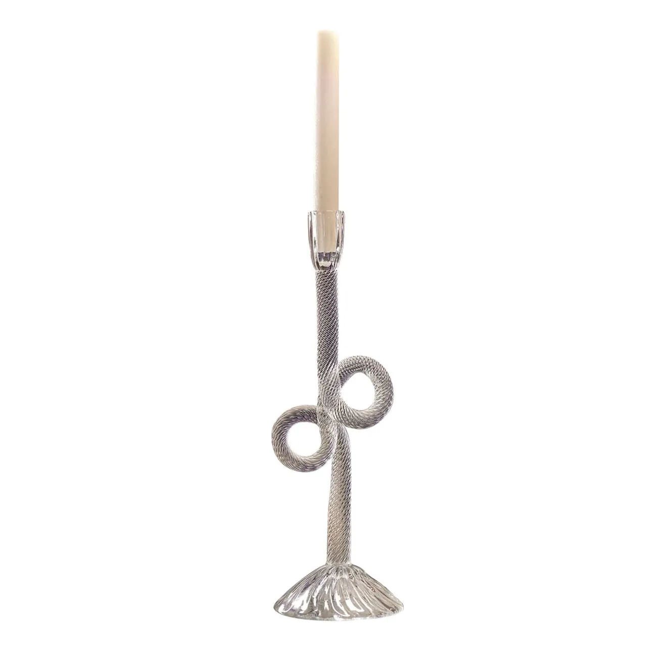 Aina Kari Portacandele in vetro di Murano Venetian Double Knot trasparente