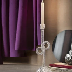 Aina Kari Portacandele in vetro di Murano Venetian Double Knot trasparente