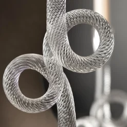 Aina Kari Portacandele in vetro di Murano Venetian Double Knot trasparente