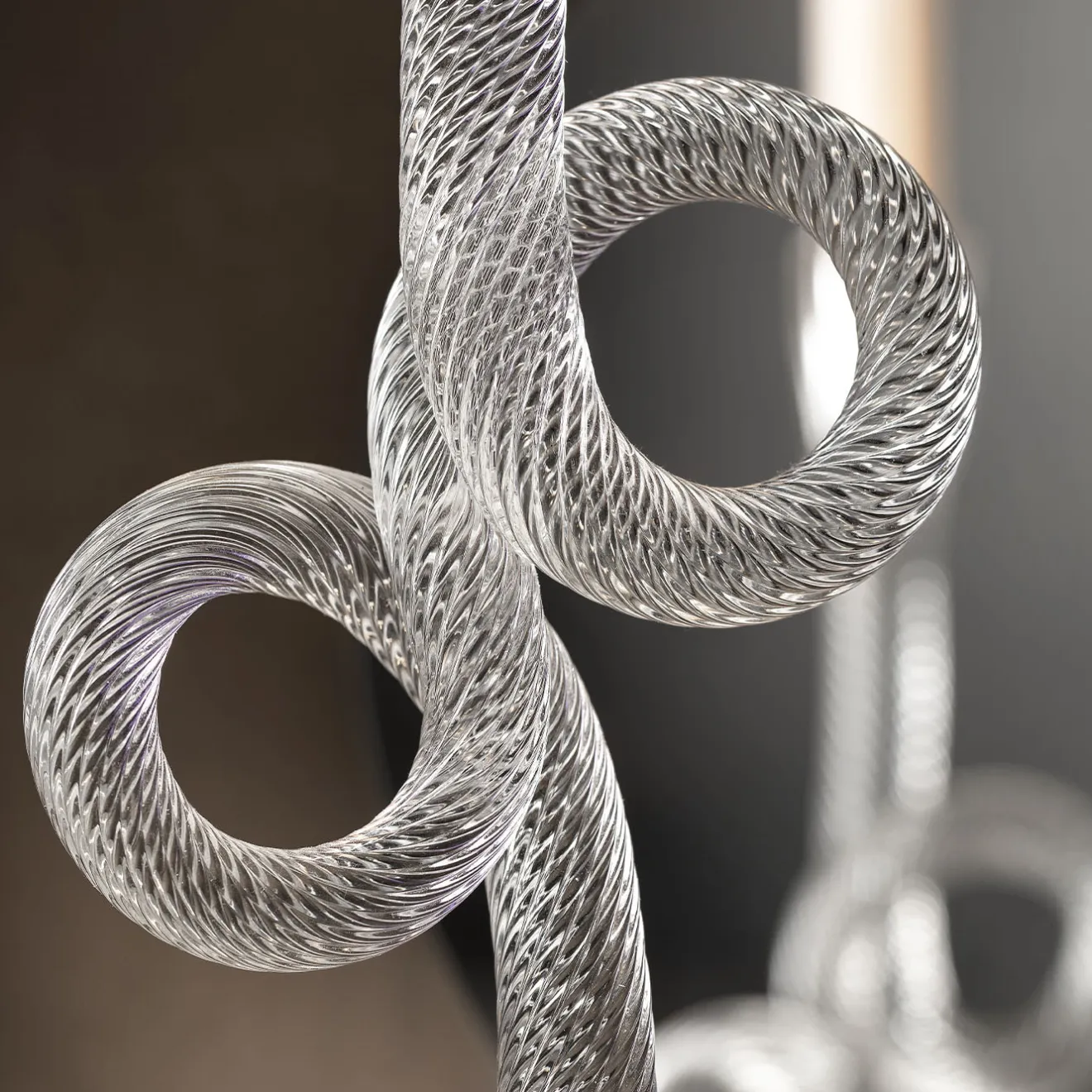 Aina Kari Portacandele in vetro di Murano Venetian Double Knot trasparente