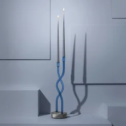 Aina Kari Portacandele Thew Blu Hug Of Artisans