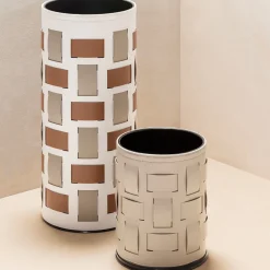 Rudi Portaombrelli Bino bianco con motivo Lisbona beige