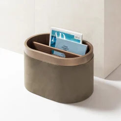 Riviere Portariviste Dama in legno di noce e pelle Smoke