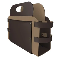 ADJ Style Portariviste in pelle cioccolato e cappuccino #1