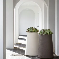Pot à Porter Porto Rotondo Vaso tronco-conico in ceramica bianca