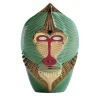 Bosa Primati Mandrillus Vaso in ceramica verde con dettagli in metallo di Elena Salmistraro