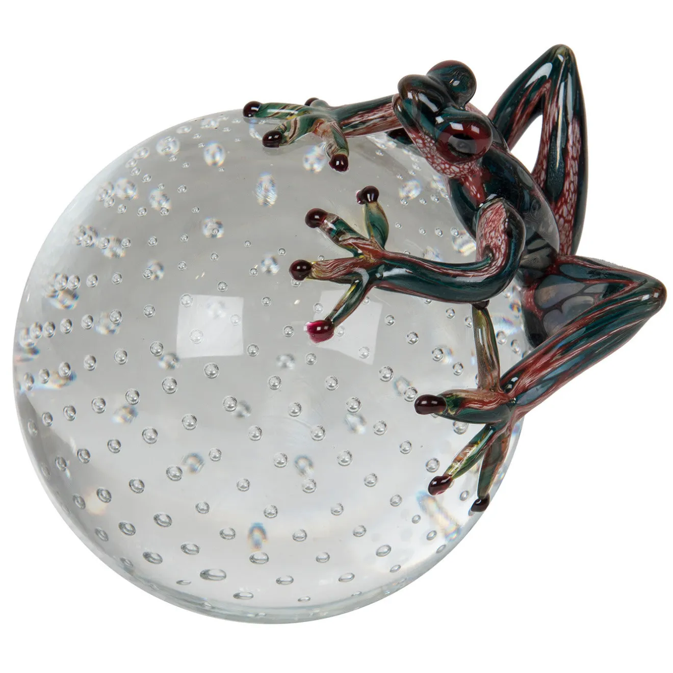 VGnewtrend Rana di vetro verde petrolio su sfera