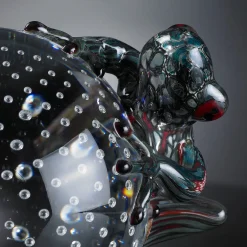 VGnewtrend Rana di vetro verde petrolio su sfera