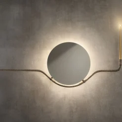 Aina Kari Rising Sun O Specchio da parete con finitura ottone