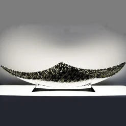 VéVé Glass Rombo Sunshine Ciotola da centrotavola bianca e nera