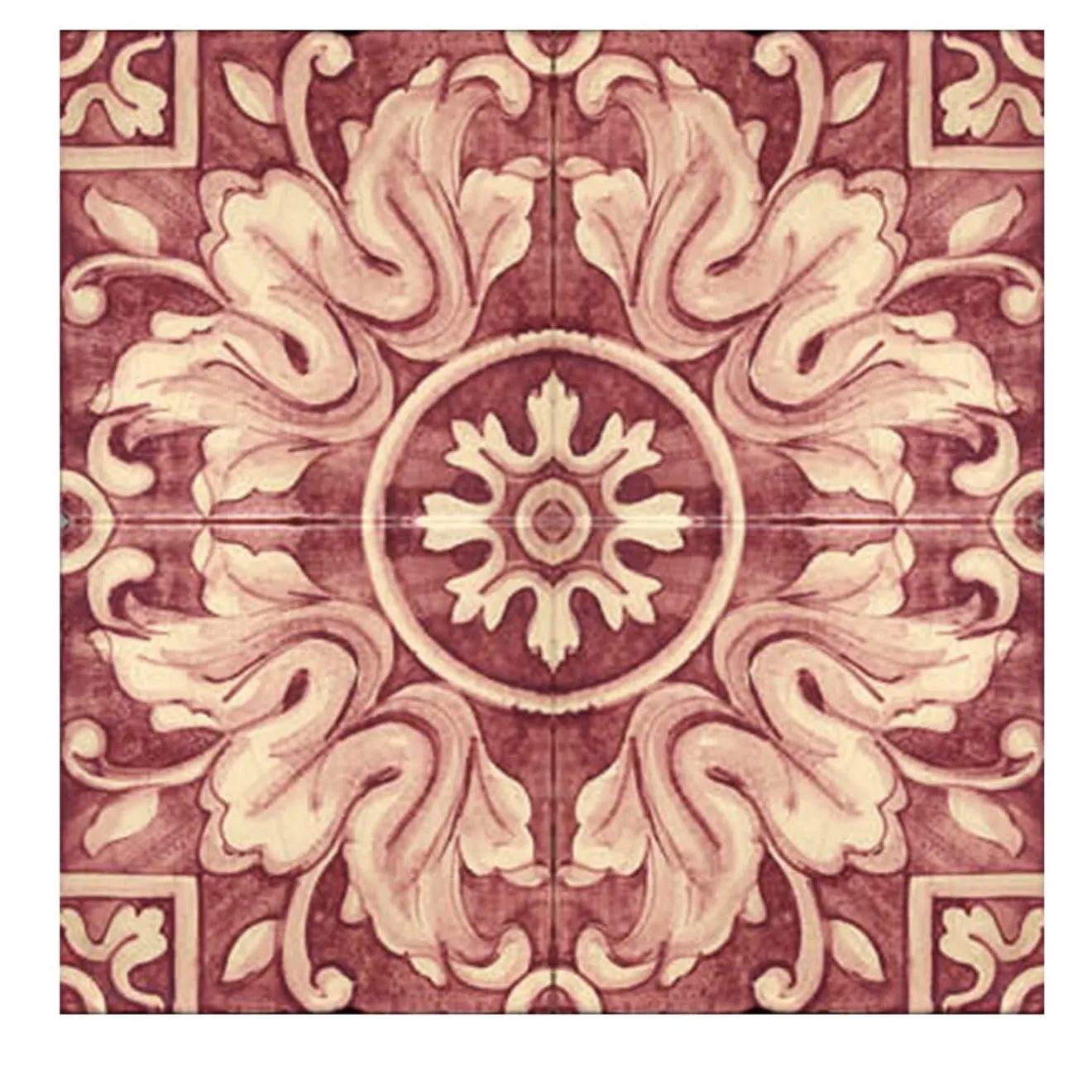 Studio Le Nid Rosso Ficus Indica Set di 4 piastrelle #6