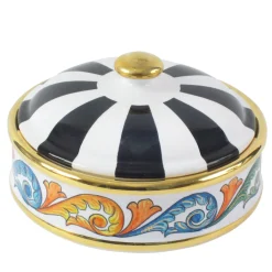 Sambuco Scatola bianca e nera con coperchio