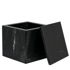 FiammettaV Home Collection Scatola cubica in marmo nero Marquina con coperchio