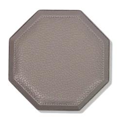 Cassigoli Scatola Ottagonale Del Monte in legno e pelle grigia luna