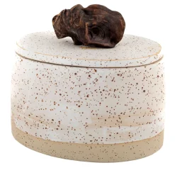 Agnes Duerrschnabel Atelier Scatola Ovale Speckled in Gres con Coperchio