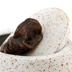 Agnes Duerrschnabel Atelier Scatola Ovale Speckled in Gres con Coperchio