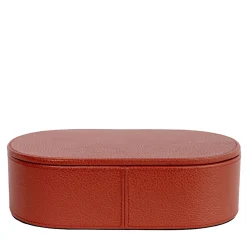 Cassigoli Scatola piccola con coperchio Oltrarno in legno e pelle rossa persiana