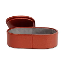 Cassigoli Scatola piccola con coperchio Oltrarno in legno e pelle rossa persiana