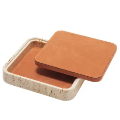 Giobagnara Scatola quadrata in pelle e marmo Giza #7