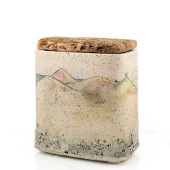 Agnes Duerrschnabel Atelier Scatola Staircase To The Hills in Gres Policromo con Coperchio in Legno