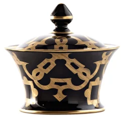 Le Porcellane Scatola Tarsia nera e oro