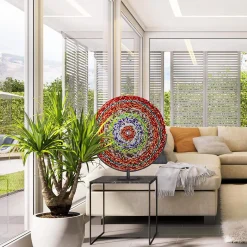 VéVé Glass Scultura a disco policroma Vertigo