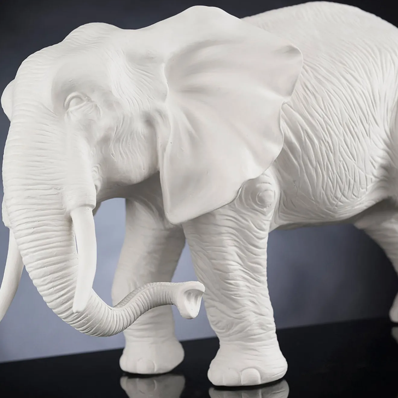 VGnewtrend Scultura bianca a forma di elefante di padre africano