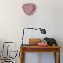 Amelia Corvino Scultura Da Parete Milagros Cuore Sacro In Gesso Rosa