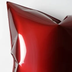 BAU Design Scultura da parete quadrata a forma di cuscino rosso #2