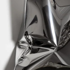 BAU Design Scultura da parete quadrata argentata a forma di cuscino