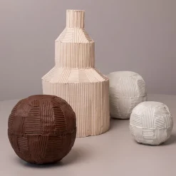 Paola Paronetto Scultura Decorativa Sfero Cartoccio Bianca