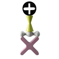 Bitossi Ceramiche Scultura Decorativa Totem Nera Verde Bianca e Rosa di Karim Rashid