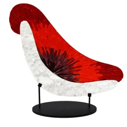 VéVé Glass Scultura di boomerang rosso