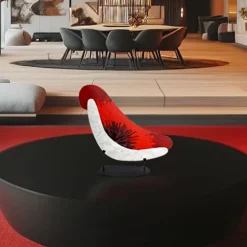 VéVé Glass Scultura di boomerang rosso