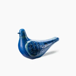 Bitossi Ceramiche Scultura di colomba blu di Aldo Londi