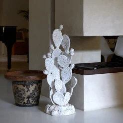 Ceramiche Ceccarelli Scultura di fico d'India bianco