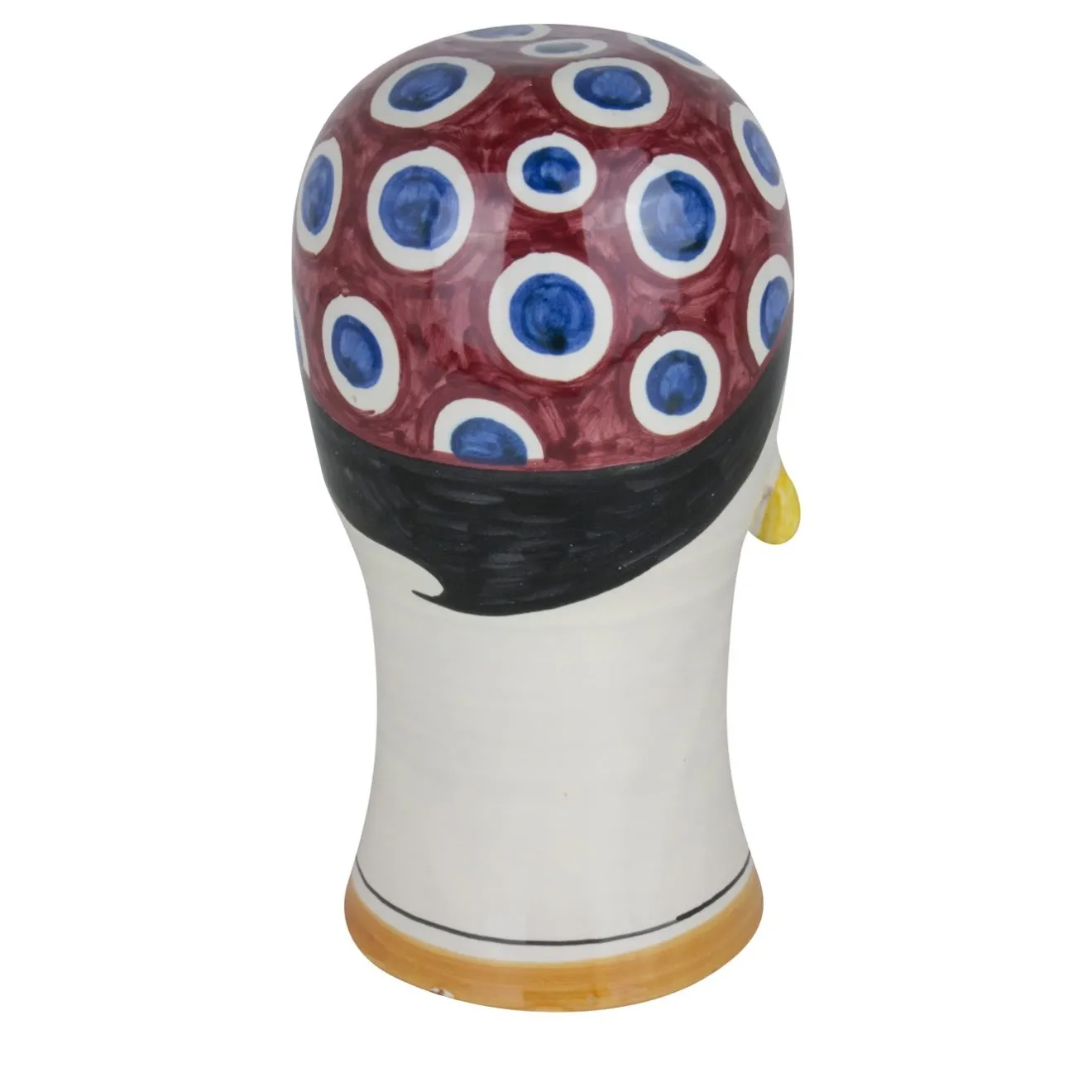 Alessandro Iudici Scultura di testa di nuotatore con berretto rosso maculato