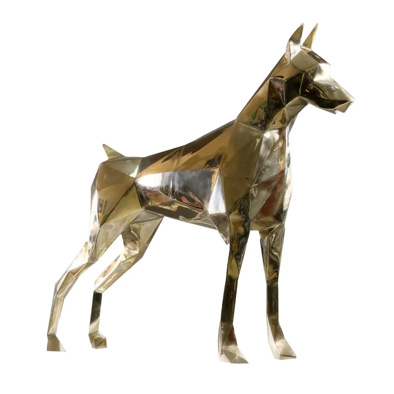 Fonderia Artistica Ruocco Scultura Doberman in bronzo spazzolato