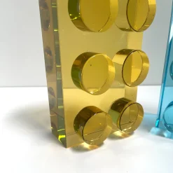 Ghirò Studio Scultura in cristallo giallo Brick realizzata a mano