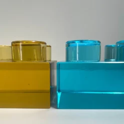 Ghirò Studio Scultura in cristallo giallo Brick realizzata a mano