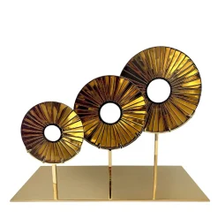 Ghirò Studio Scultura in vetro ambrato a tre occhi