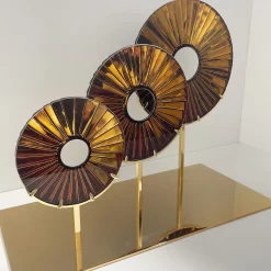 Ghirò Studio Scultura in vetro ambrato a tre occhi