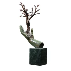 Fonderia Artistica Ruocco Scultura Mano Albero in bronzo