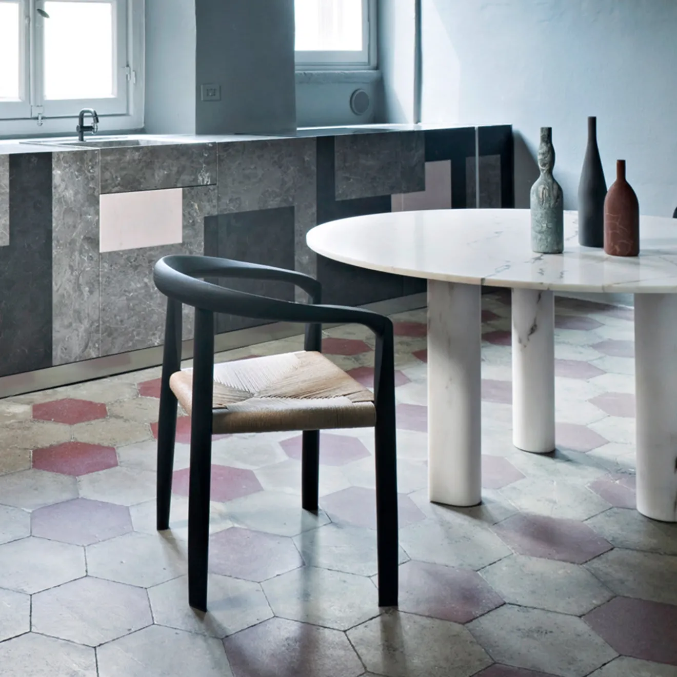 Salvatori Scultura Omaggio a Morandi in marmo cipollino