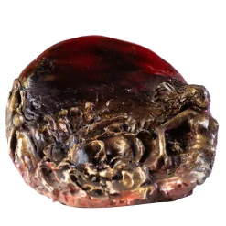 Angelo Salemi Scultura rossa e oro Nel Campo Dei Fiori