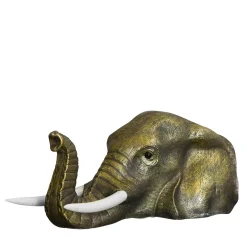 Molto Collectibles Scultura Testa di Elefante in Ottone