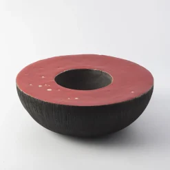 Design Center 1991 Serenata In Rosso E Nero Vaso Scultura di Nino Basso